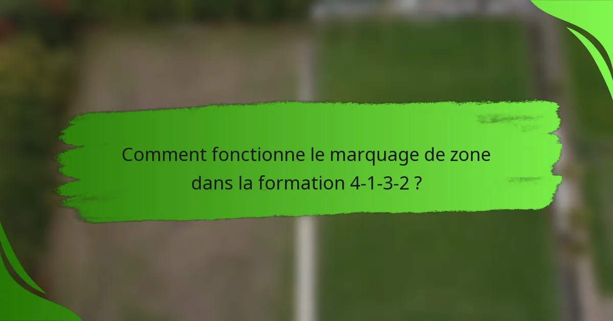 Comment fonctionne le marquage de zone dans la formation 4-1-3-2 ?